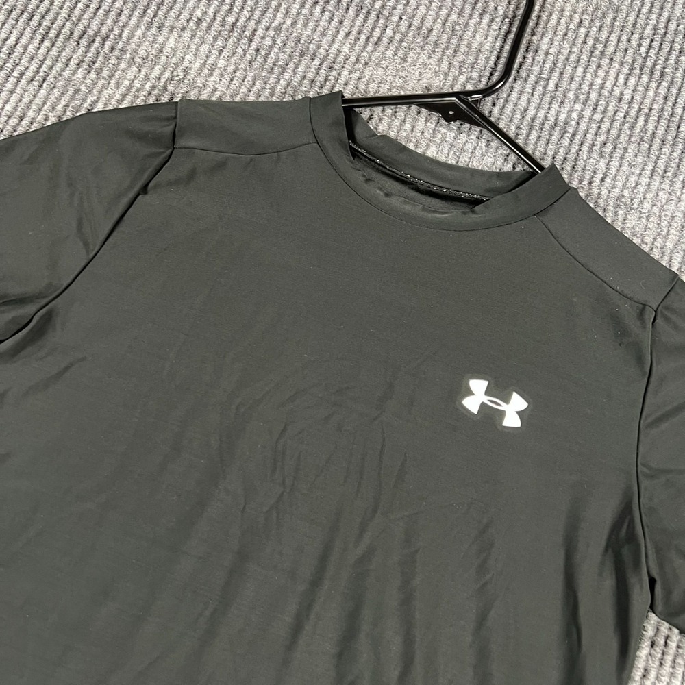 Under Armour Heat Gear Shirt Youth Boys XL Extra Large Black Short Sleeve Active